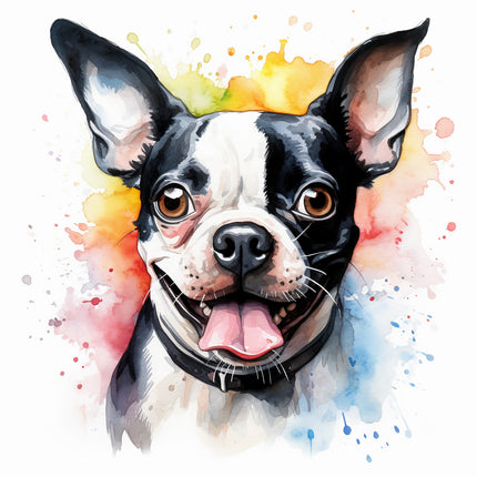 Boston Terrier dog fabric panel