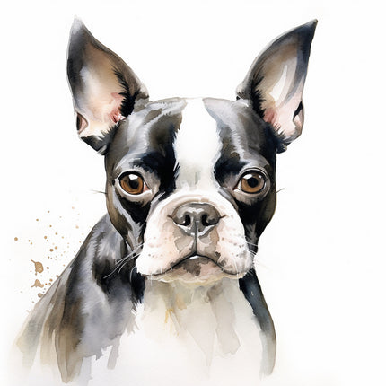 Boston Terrier dog fabric panel