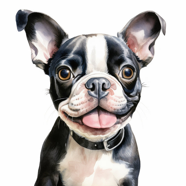 Boston Terrier dog fabric panel