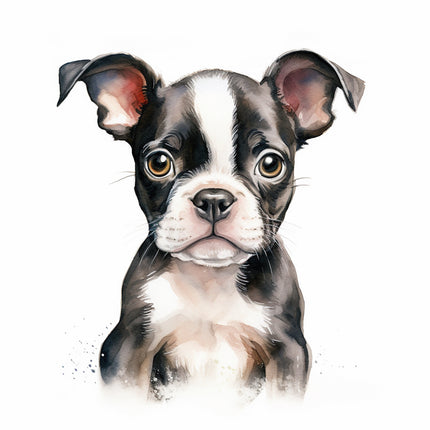 Boston Terrier dog fabric panel