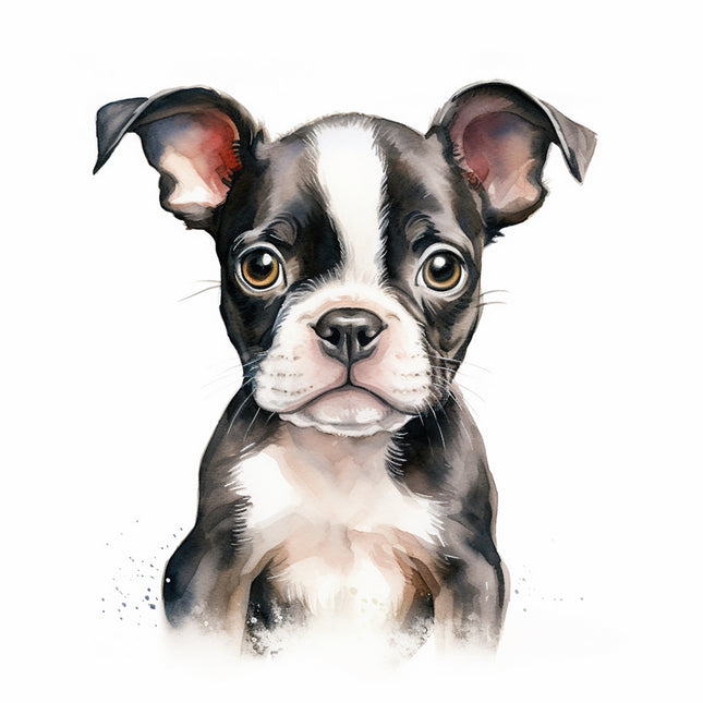 Boston Terrier dog fabric panel