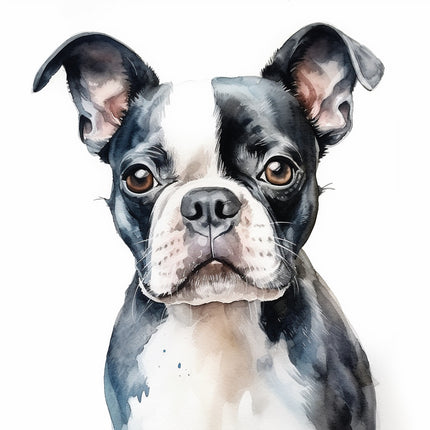 Boston Terrier dog fabric panel