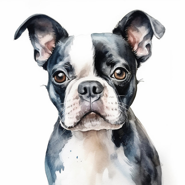 Boston Terrier dog fabric panel