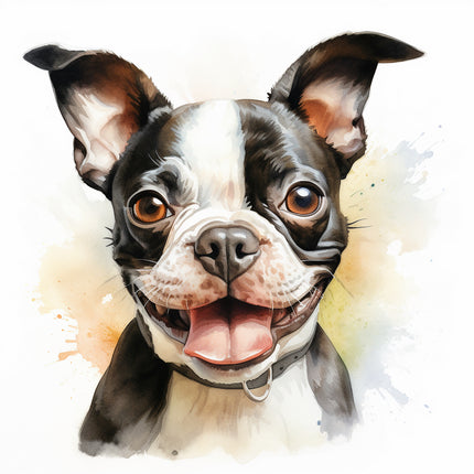Boston Terrier dog fabric panel