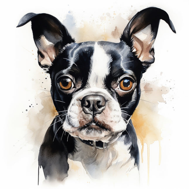 Boston Terrier dog fabric panel