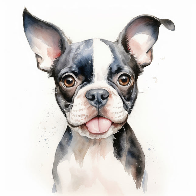Boston Terrier dog fabric panel