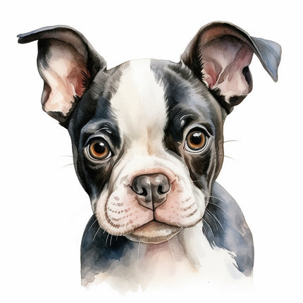 Boston Terrier dog fabric panel