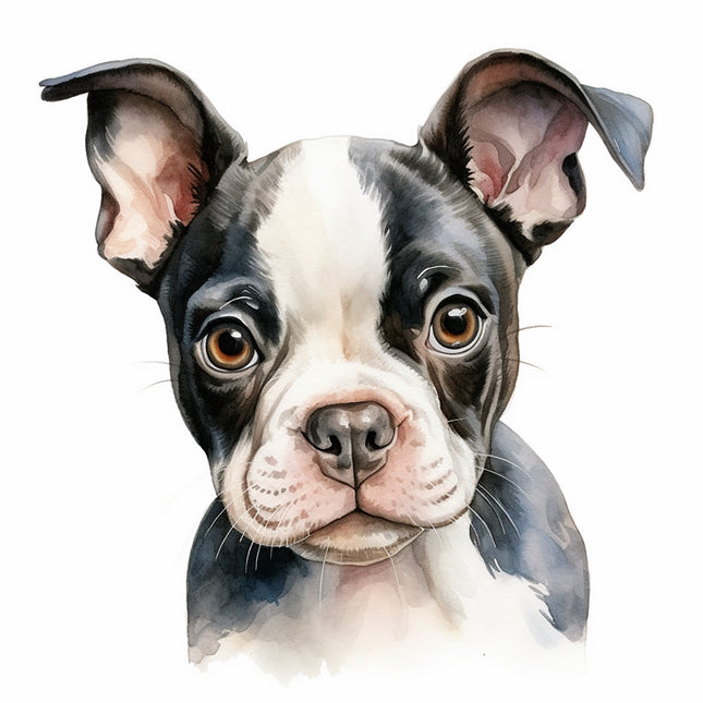 Boston Terrier dog fabric panel
