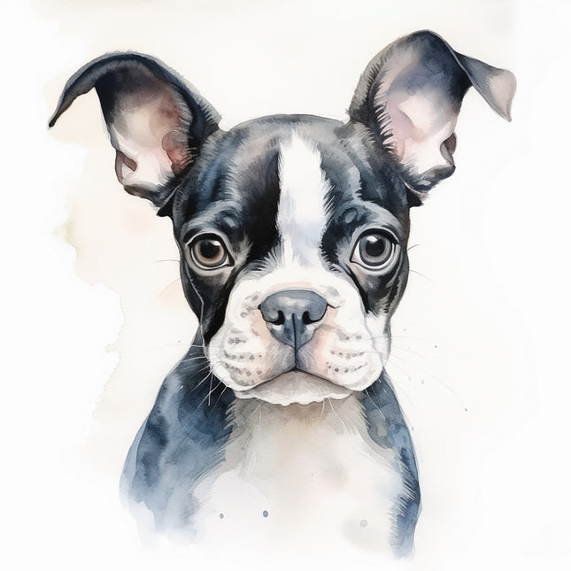 Boston Terrier dog fabric panel