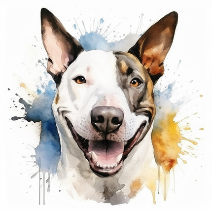 bull terrier dog fabric panel