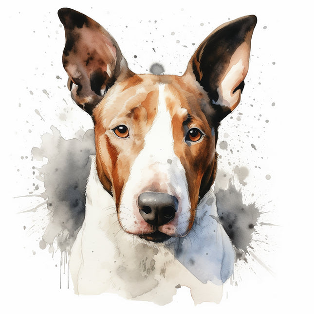 bull terrier dog fabric panel