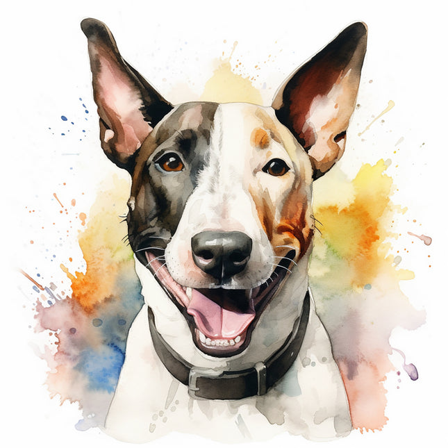 bull terrier dog fabric panel