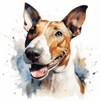 bull terrier dog fabric panel