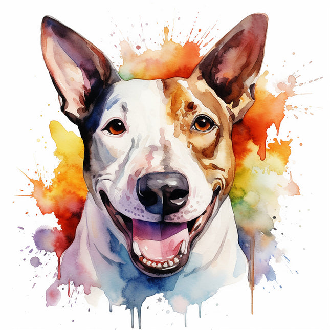 bull terrier dog fabric panel