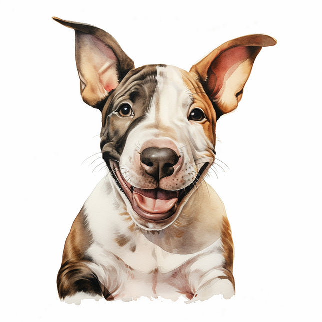 bull terrier dog fabric panel