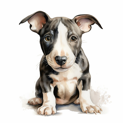 bull terrier dog fabric panel