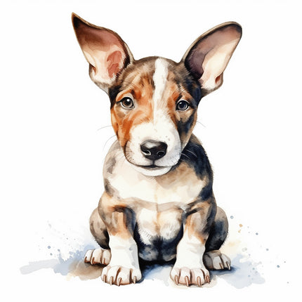 bull terrier dog fabric panel