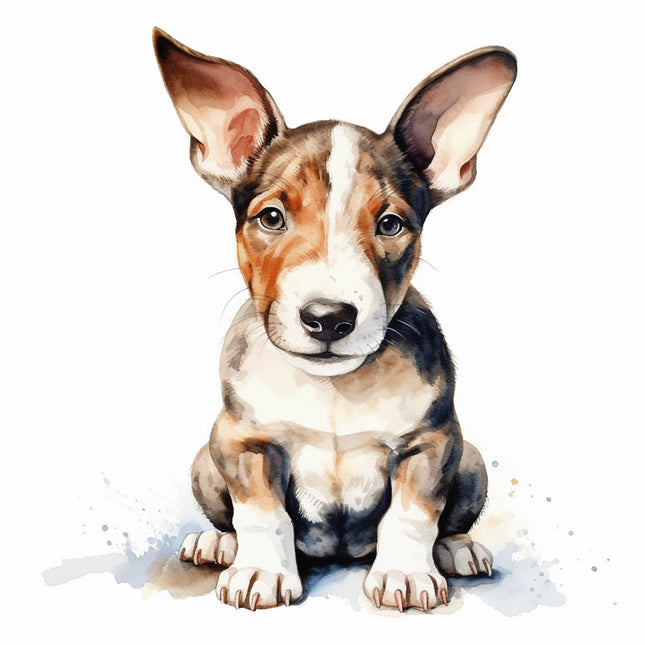 bull terrier dog fabric panel