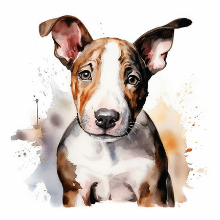bull terrier dog fabric panel