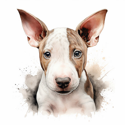 bull terrier dog fabric panel