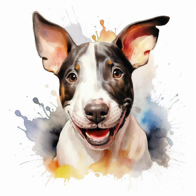 bull terrier dog fabric panel