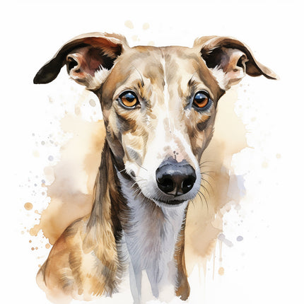 greyhound dog fabric panel