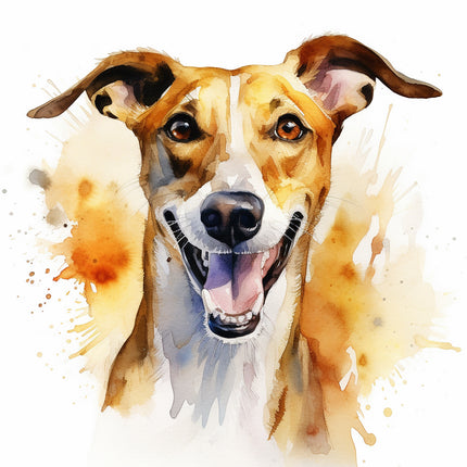 greyhound dog fabric panel