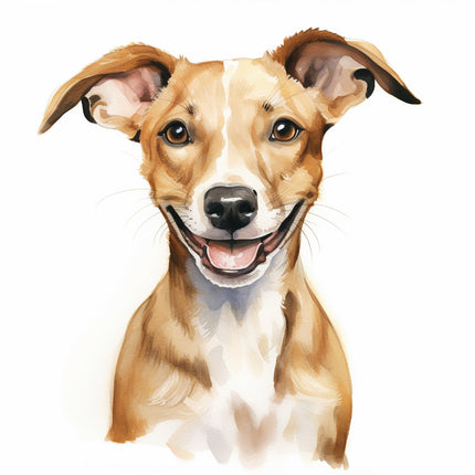 greyhound dog fabric panel