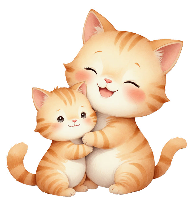 kittens hugging fabric panel