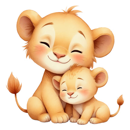 lion cubs fabric panel