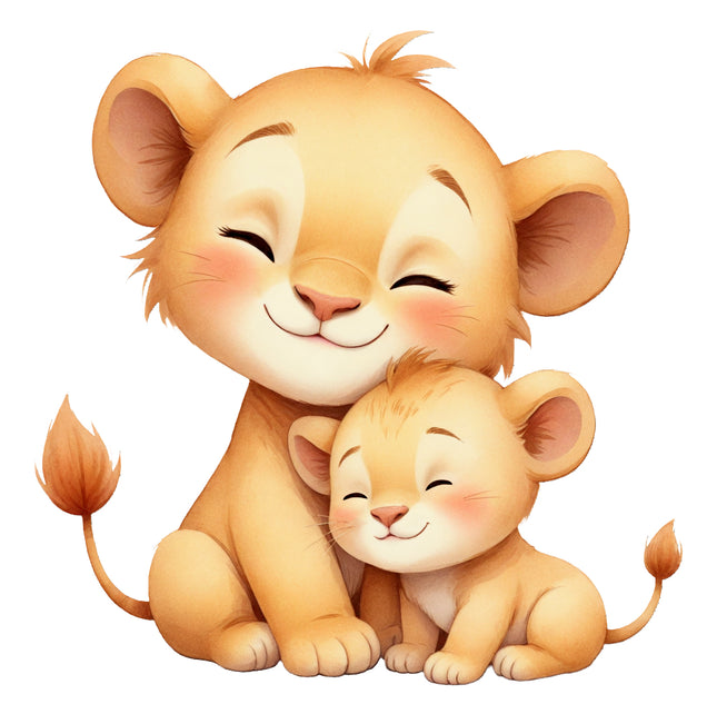 lion cubs fabric panel