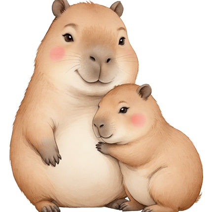 capybaras hugging fabric panel