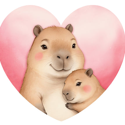 Two capybaras fabric panel