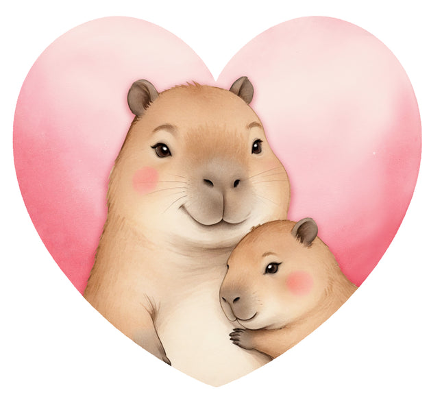 Two capybaras fabric panel