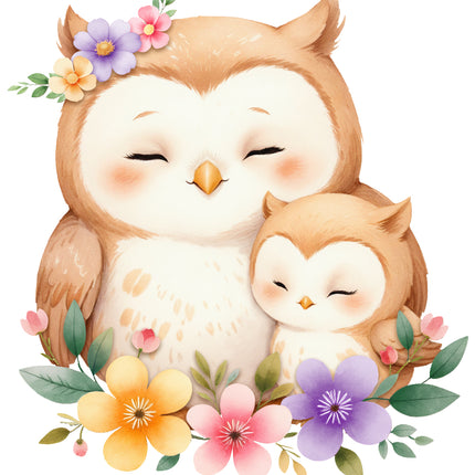 floral owls quilt block