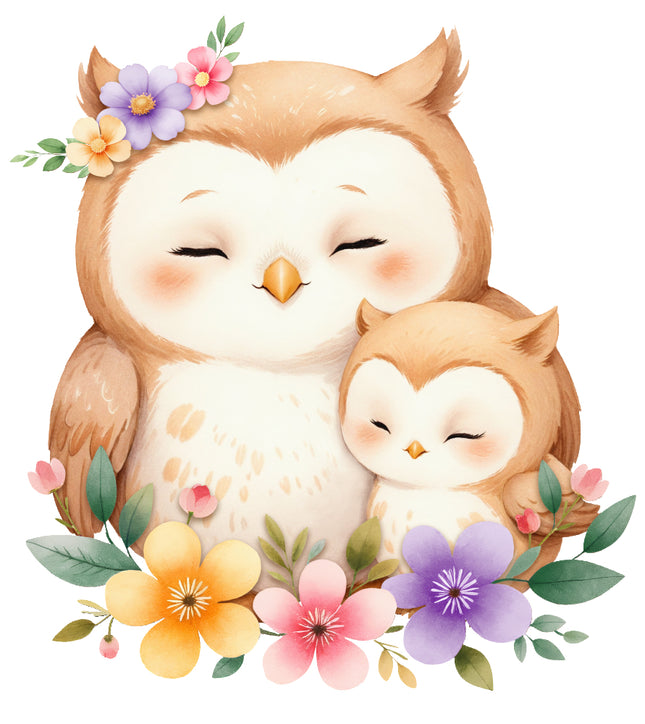 floral owls quilt block