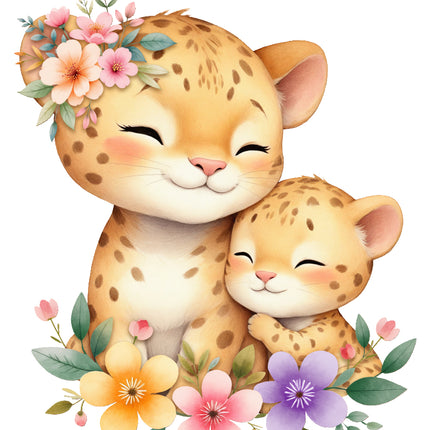 floral leopards fabric panel