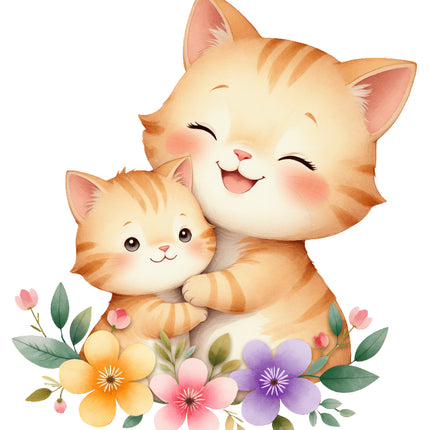 boho cats fabric panel