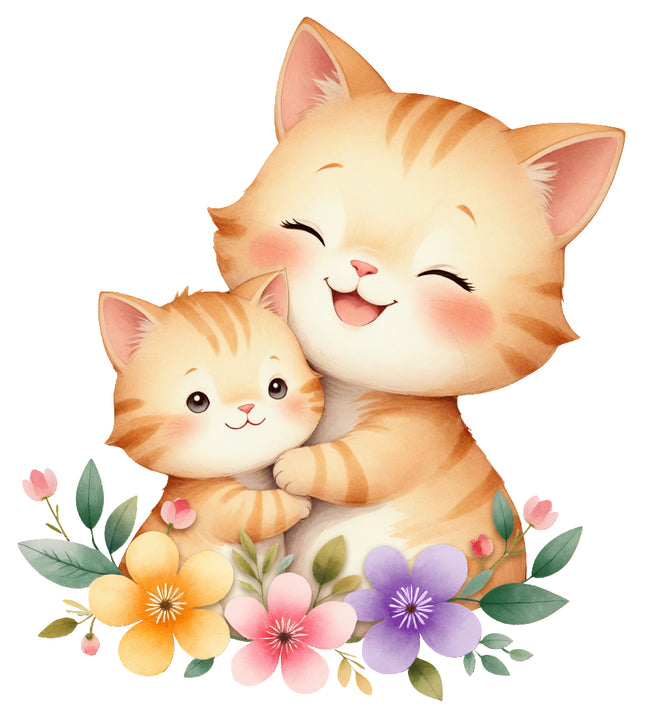 boho cats fabric panel