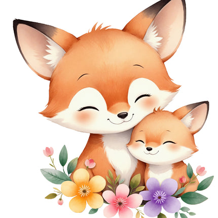 boho foxes fabric panel