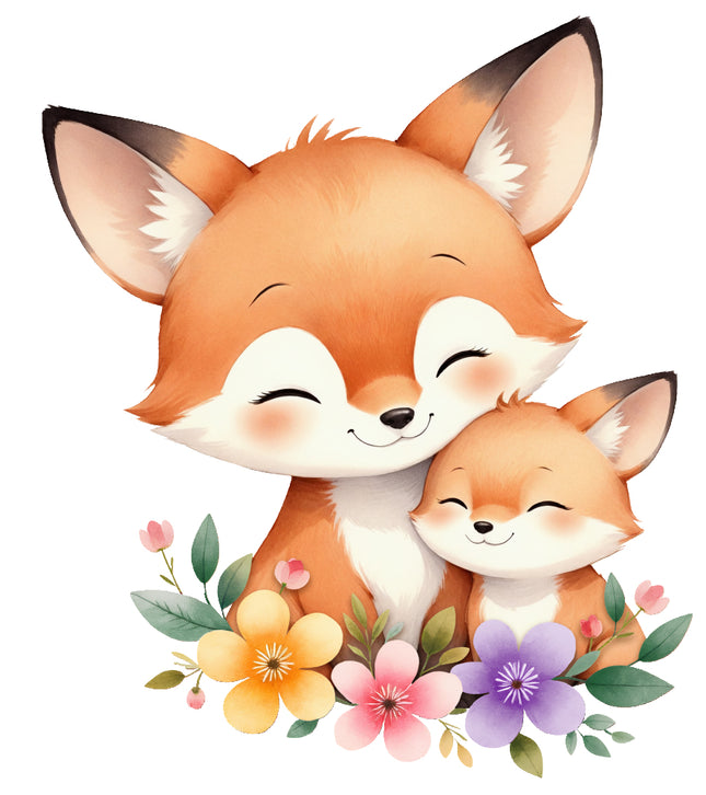 boho foxes fabric panel