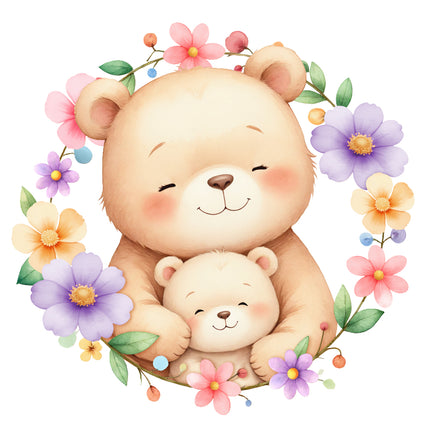boho teddy bears fabric panel