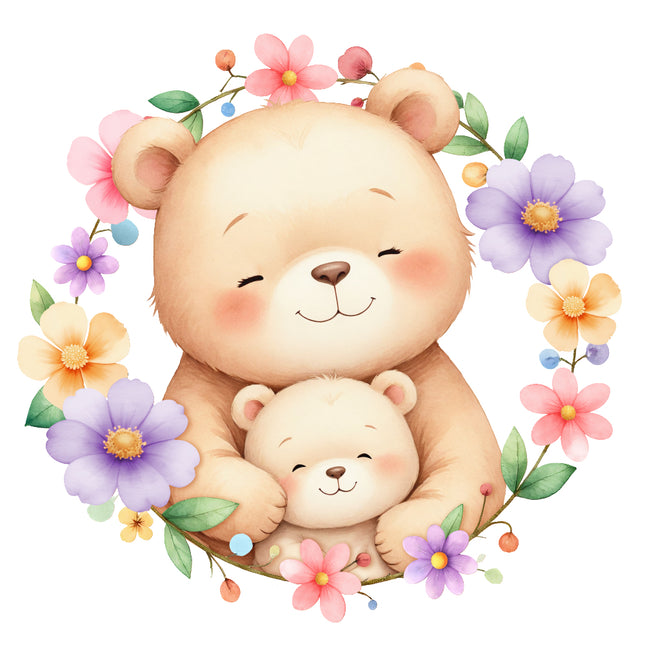 boho teddy bears fabric panel