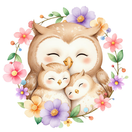 floral owls quilt block