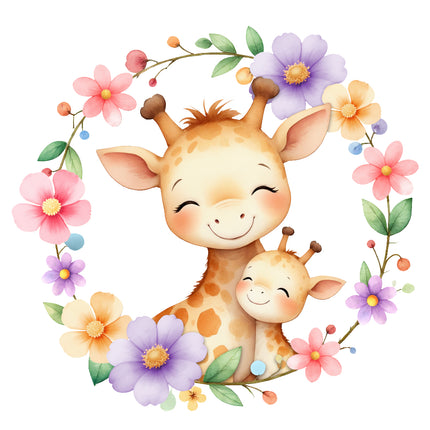 boho giraffe fabric panel