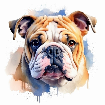 bull dog cotton fabric panel