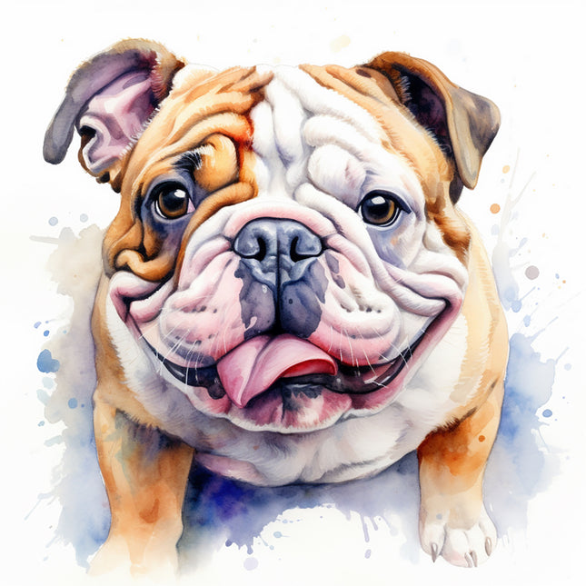 bull dog cotton fabric panel
