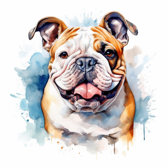 bull dog cotton fabric panel