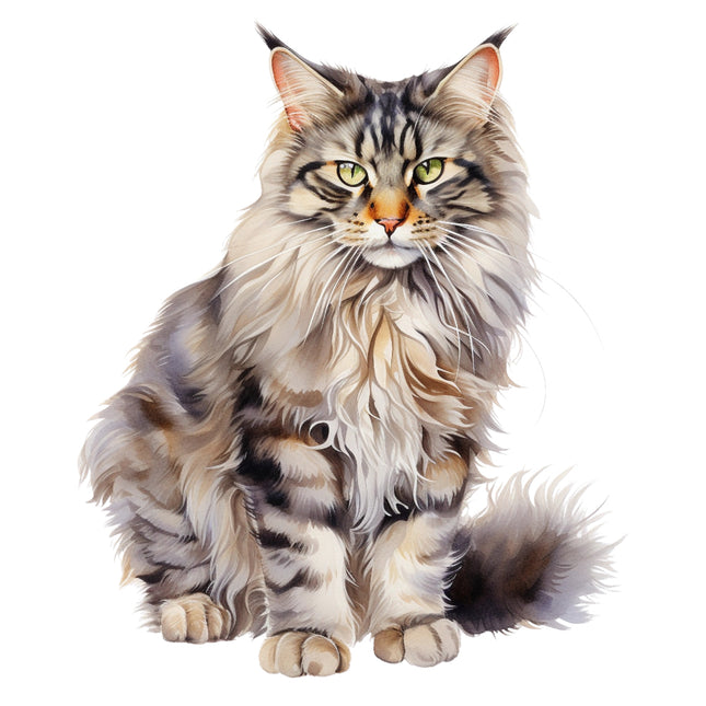 long haired cat fabric panel