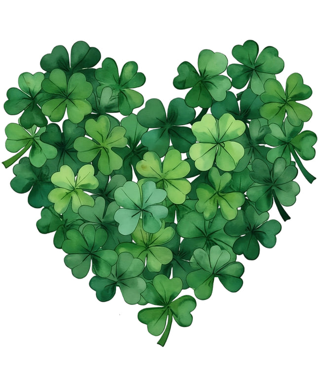 green clover heart fabric panel